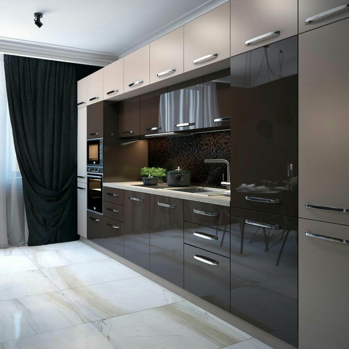 Akrilik kapaklı mutfak - örnek görsel